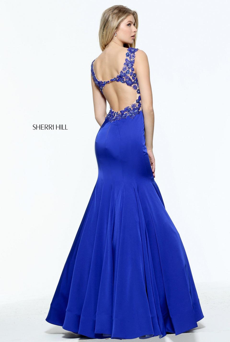 Sherri Hill Fitted Mermaid With A Beaded Bodice And Open Back