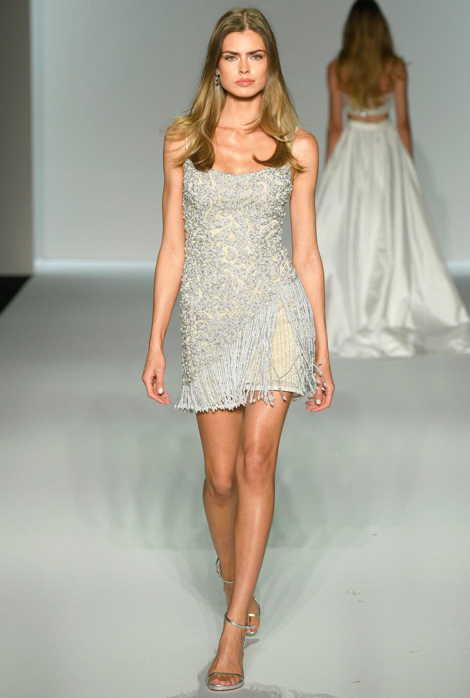 Sherri Hill Fully Beaded Cocktail Dress With Fringe