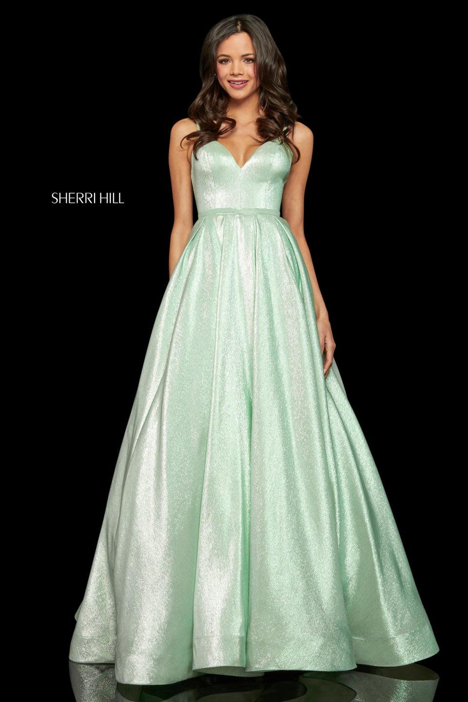 Sherri Hill Glitter Ball Gown With Sweetheart Neckline
