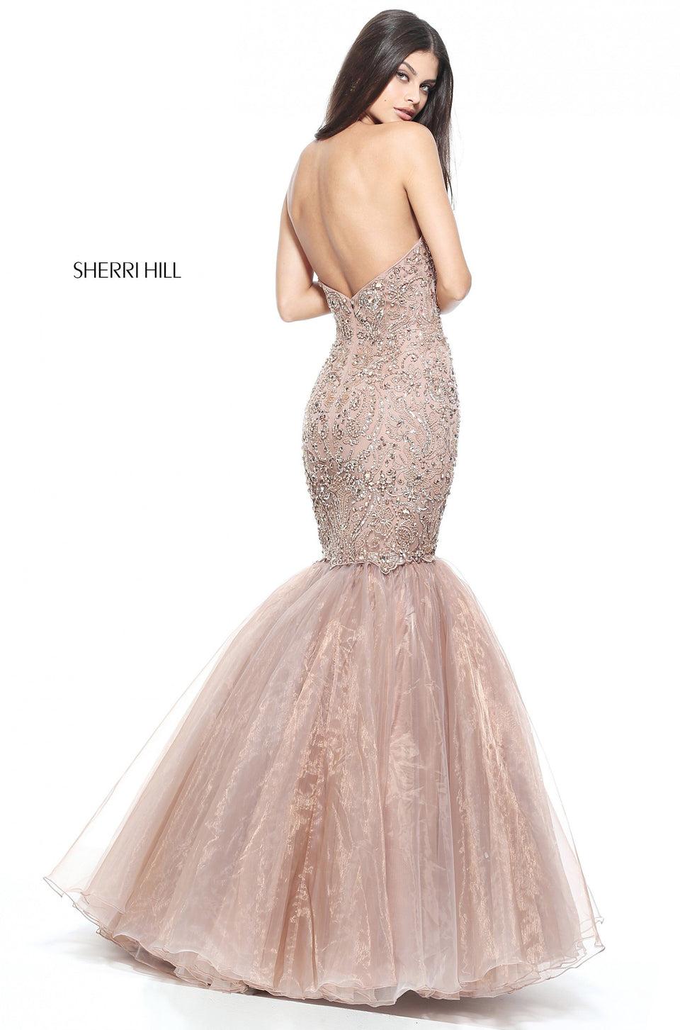 Sherri Hill Halter Beaded Mermaid With An Organza Skirt