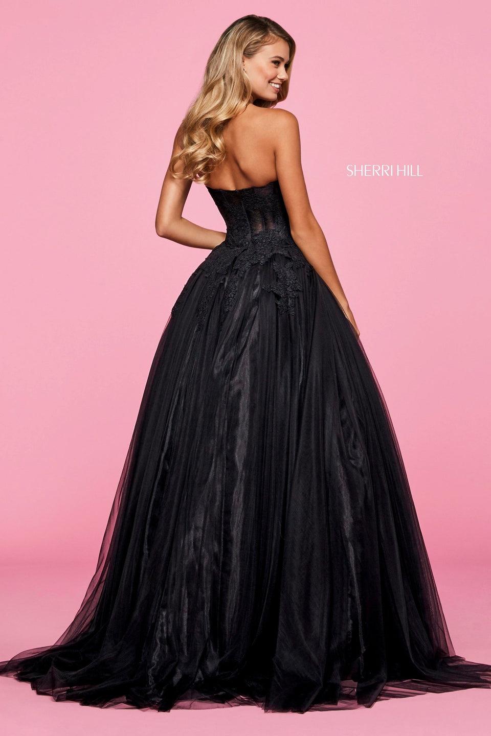 Sherri Hill Lace And Tulle Ball Gown With Strapless Sweetheart Neckline Boned Bodice