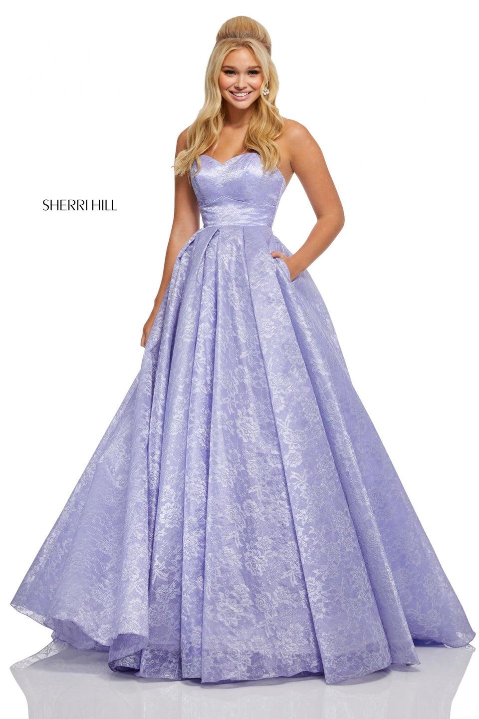 Sherri Hill Lace Ball Gown With A Sweetheart Bodice And Lace Up Back