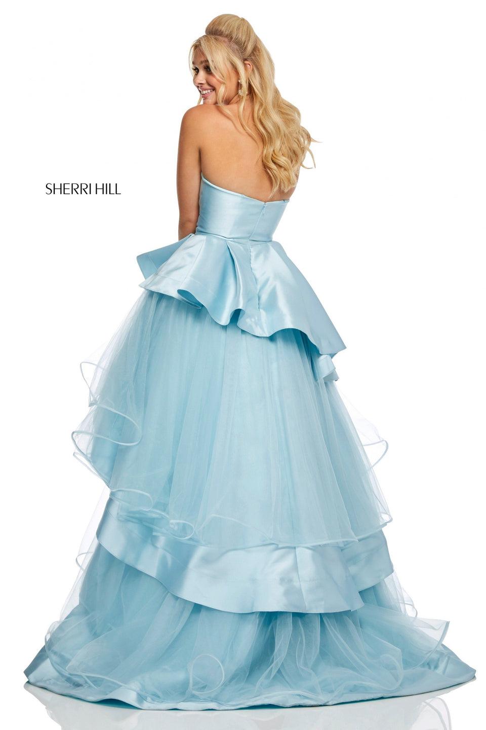 Sherri Hill Layered Satin And Tulle Ball Gown With Sweetheart Neckline