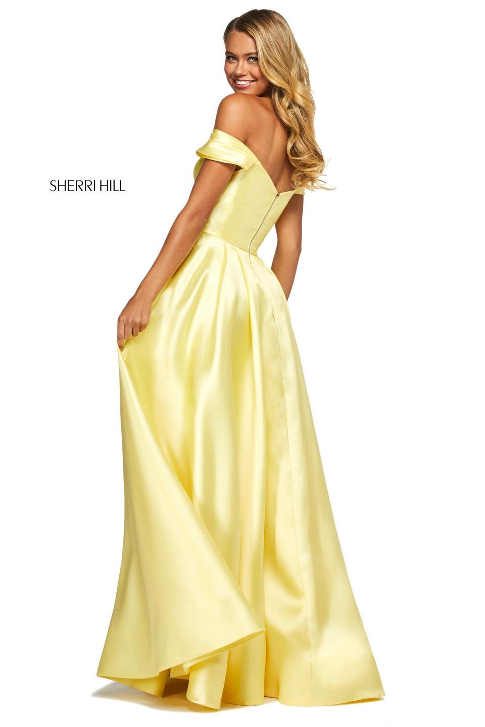 Sherri Hill Mikado A-line Dress With Off-the-shoulder Sweetheart Neckline And Embellishments On Bust