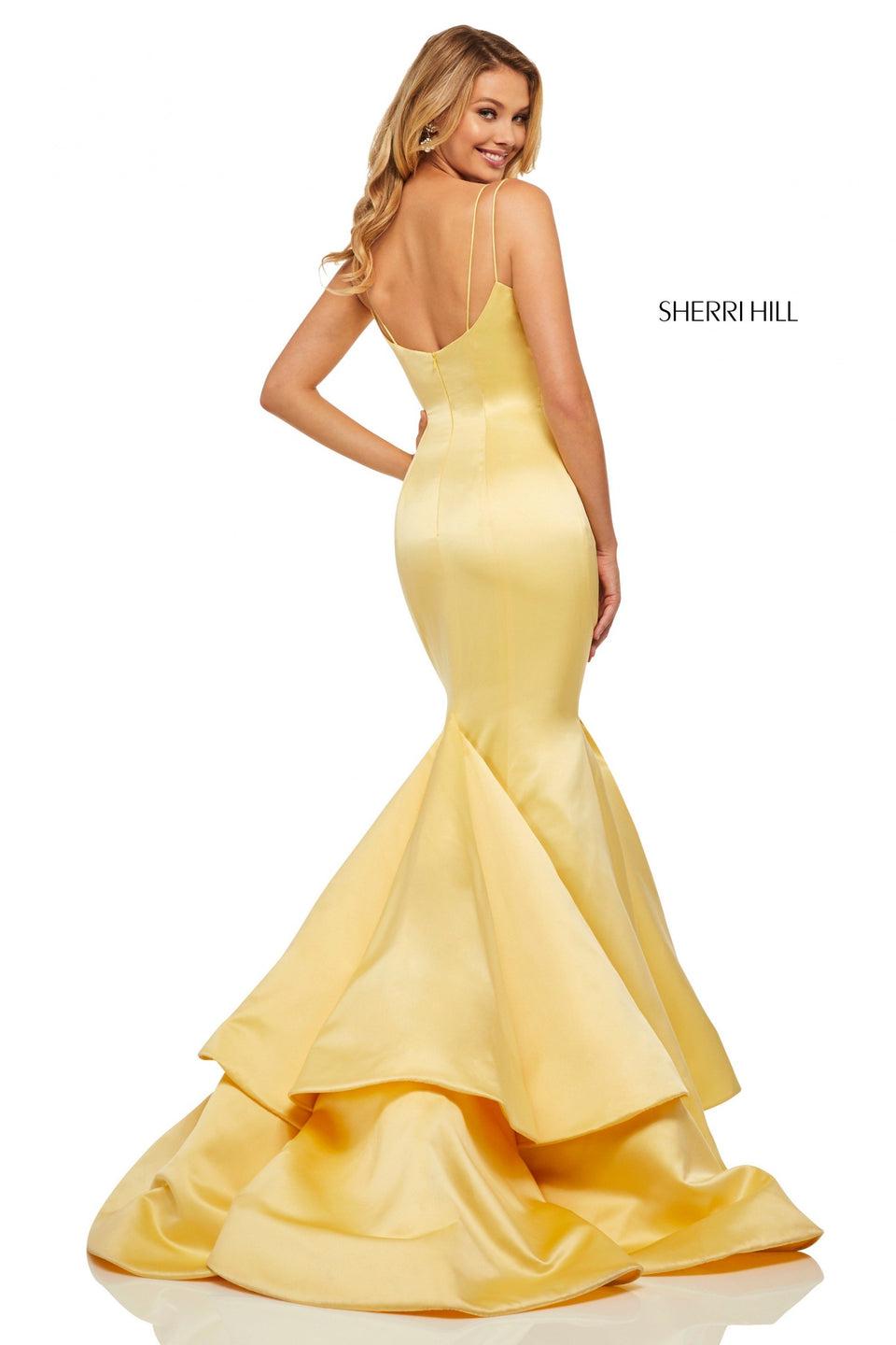 Sherri Hill Mikado Mermaid With Pleated Bust And Spaghetti Straps