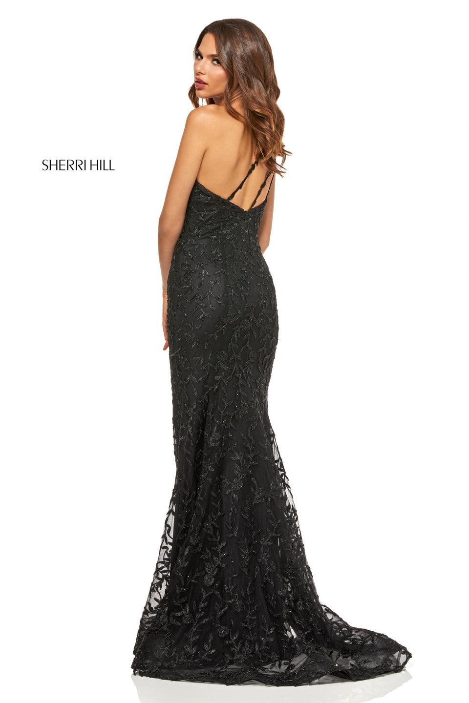 Sherri Hill One-shoulder Lace Mermaid Gown With A Slit
