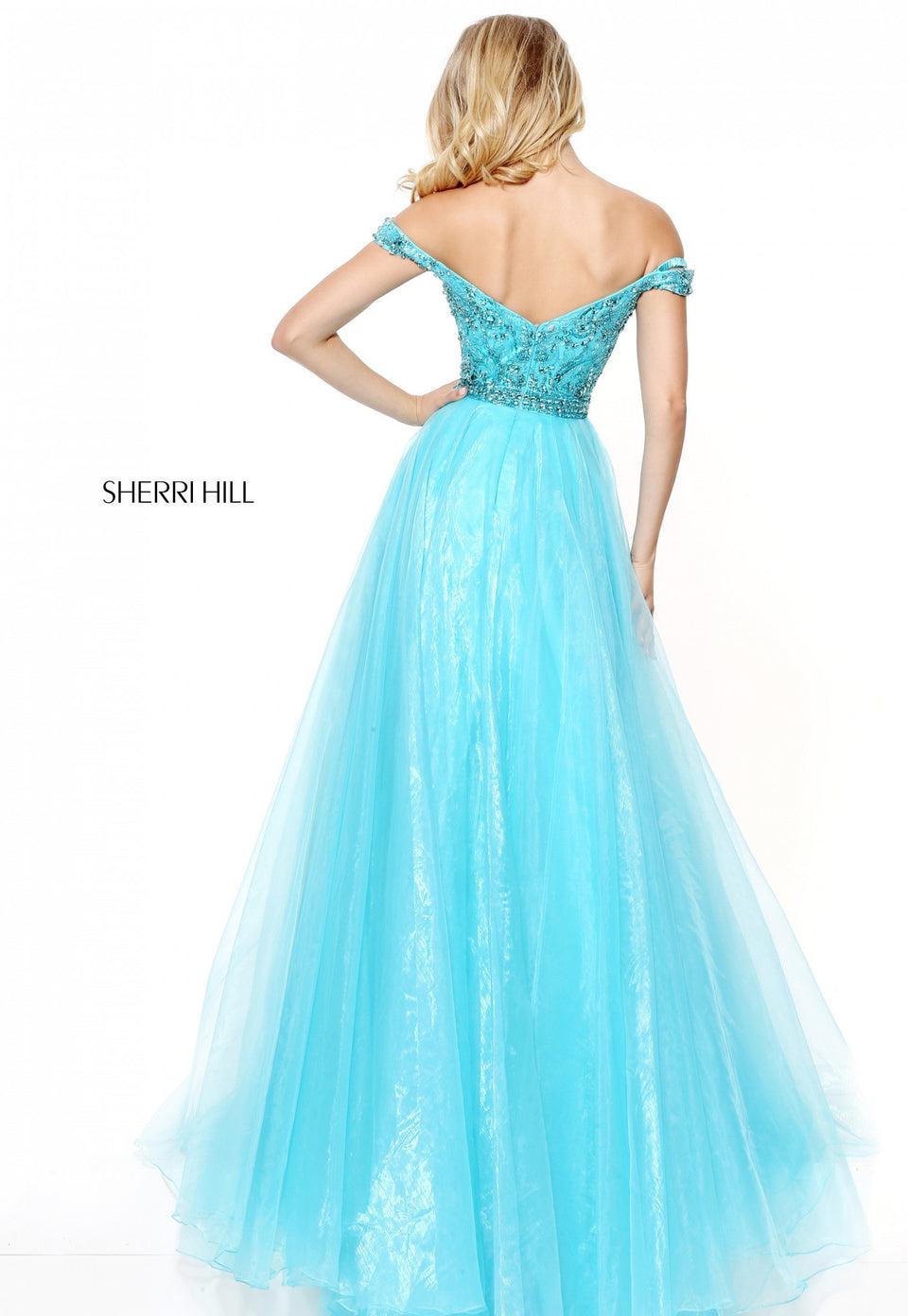 Sherri Hill Organza Ball Gown With An Off-the-shoulder Beaded Bodice