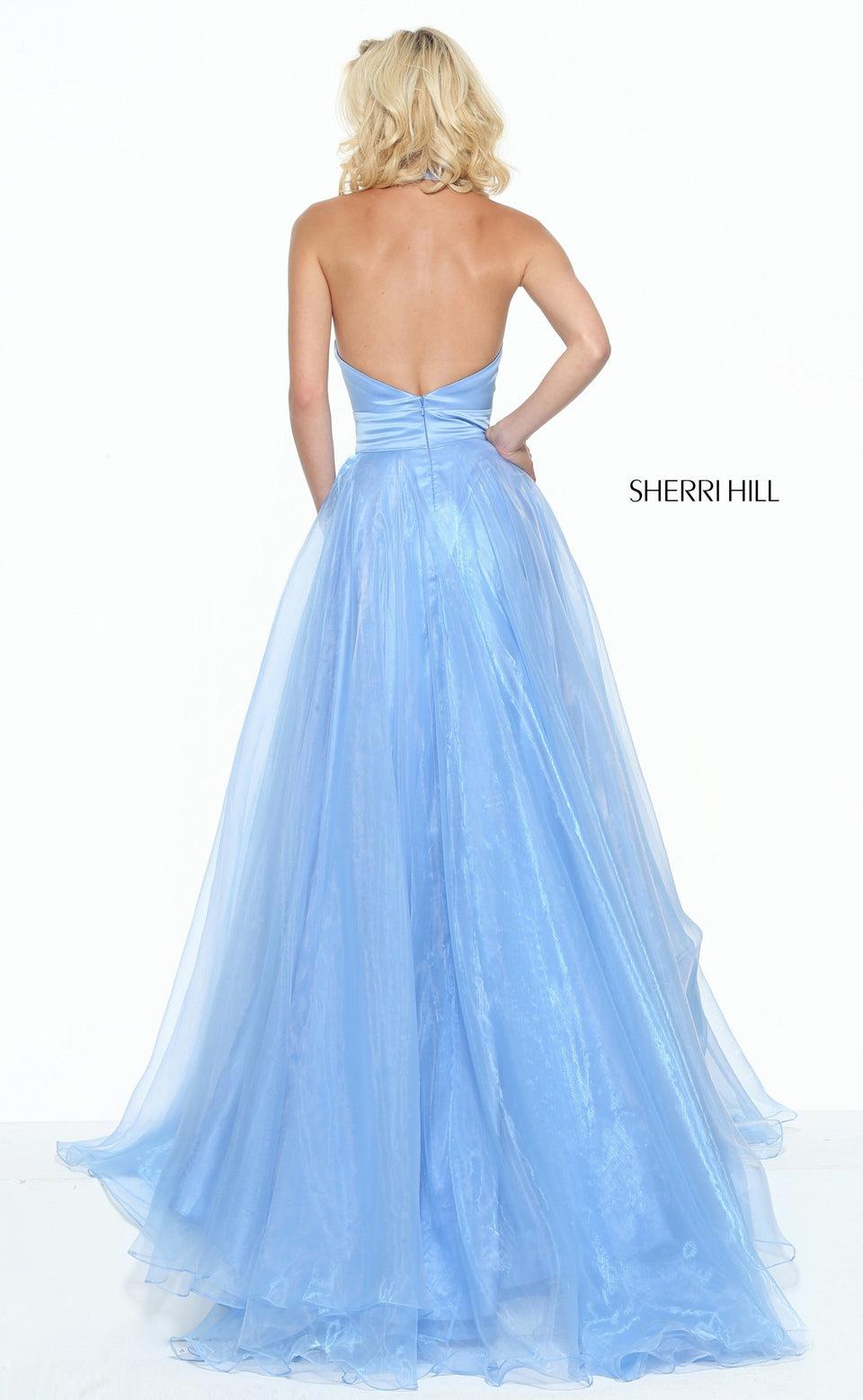 Sherri Hill Satin Halter Bodice With Organza A-line Skirt