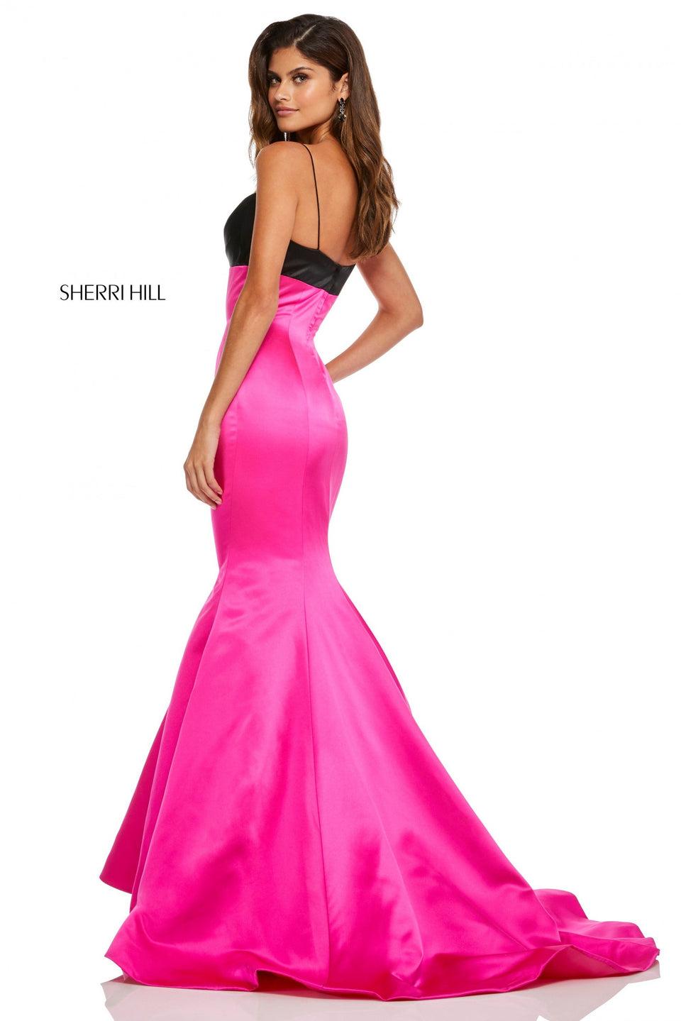 Sherri Hill Satin Mermaid With Empire Pleated Bodice