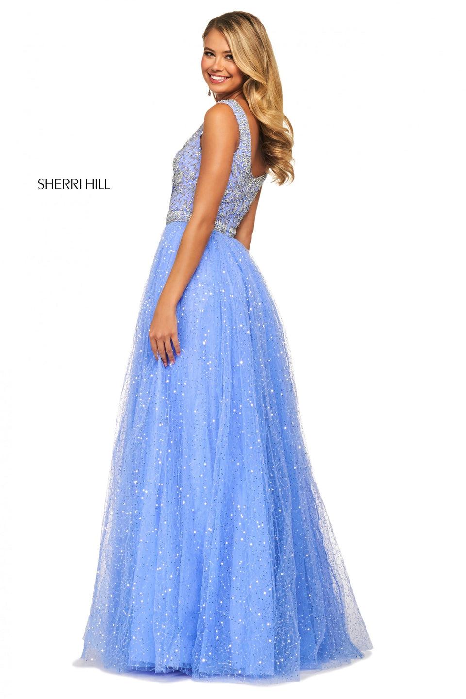 Sherri Hill Sequin Tulle A-line Skirt With Beaded Bodice