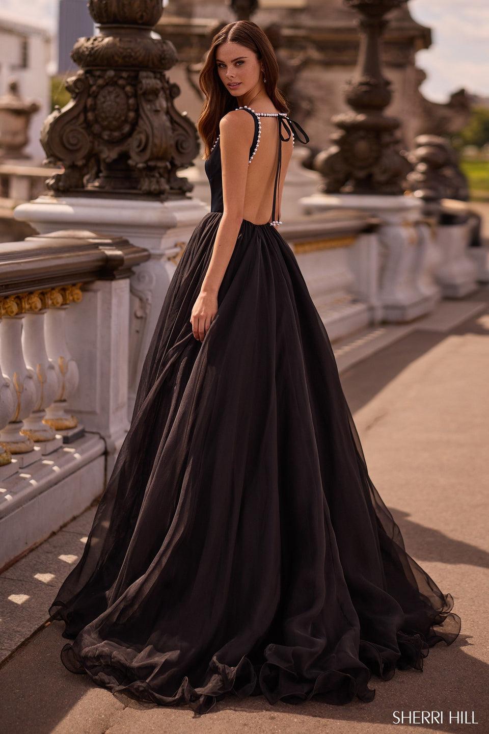 Sherri Hill A-line Gown With Pearl Embellishments