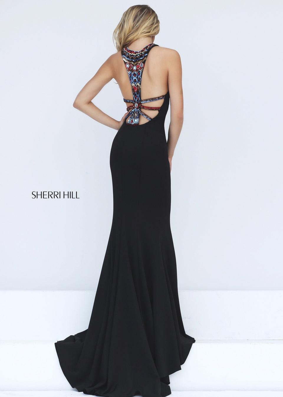 sherri hill Fitted mermaid with beaded back detail