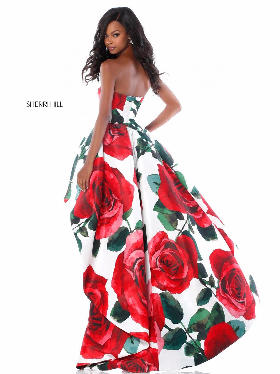 Sherri Hill Floral High-low With Strapless Bodice