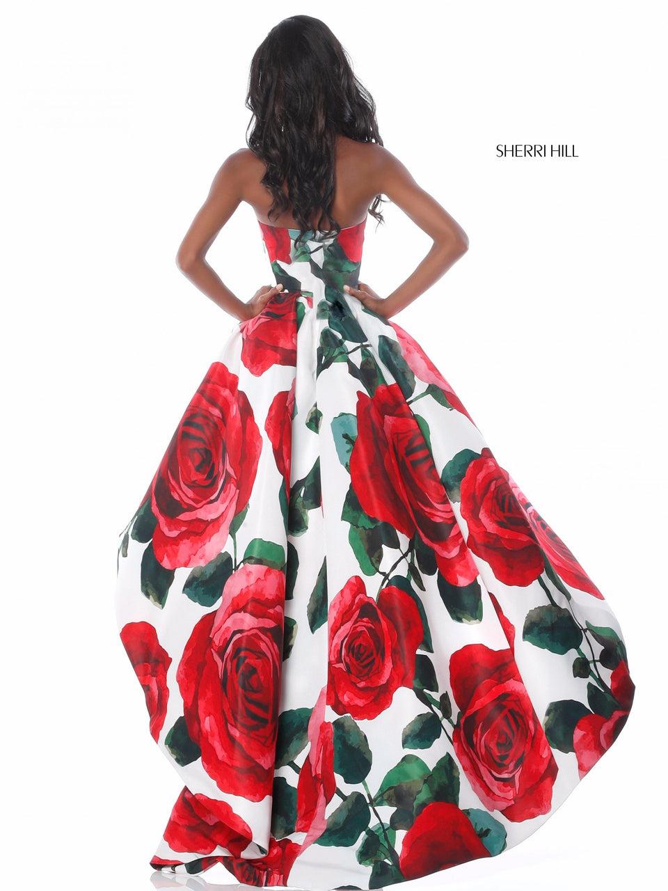 Sherri Hill Floral High-low With Strapless Bodice
