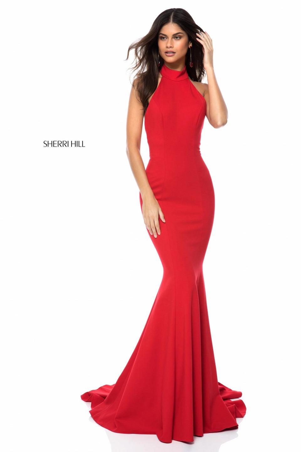 Sherri Hill Halter Neck Mermaid Gown With Low Back