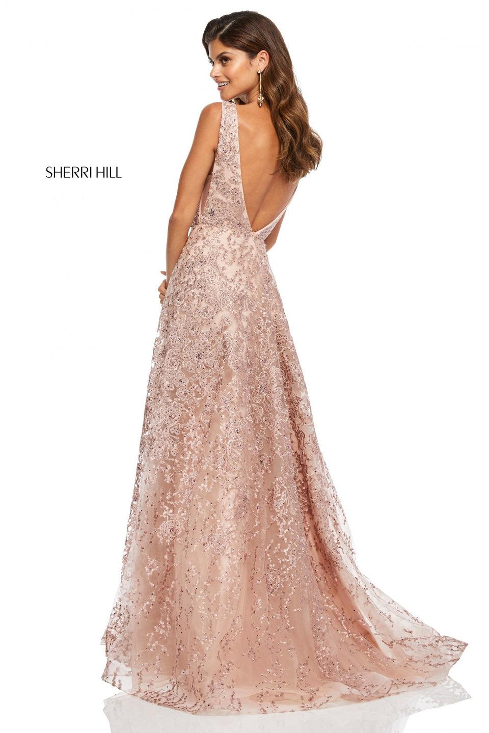 Sherri Hill Lace Ball Gown With A V-neck Bodice