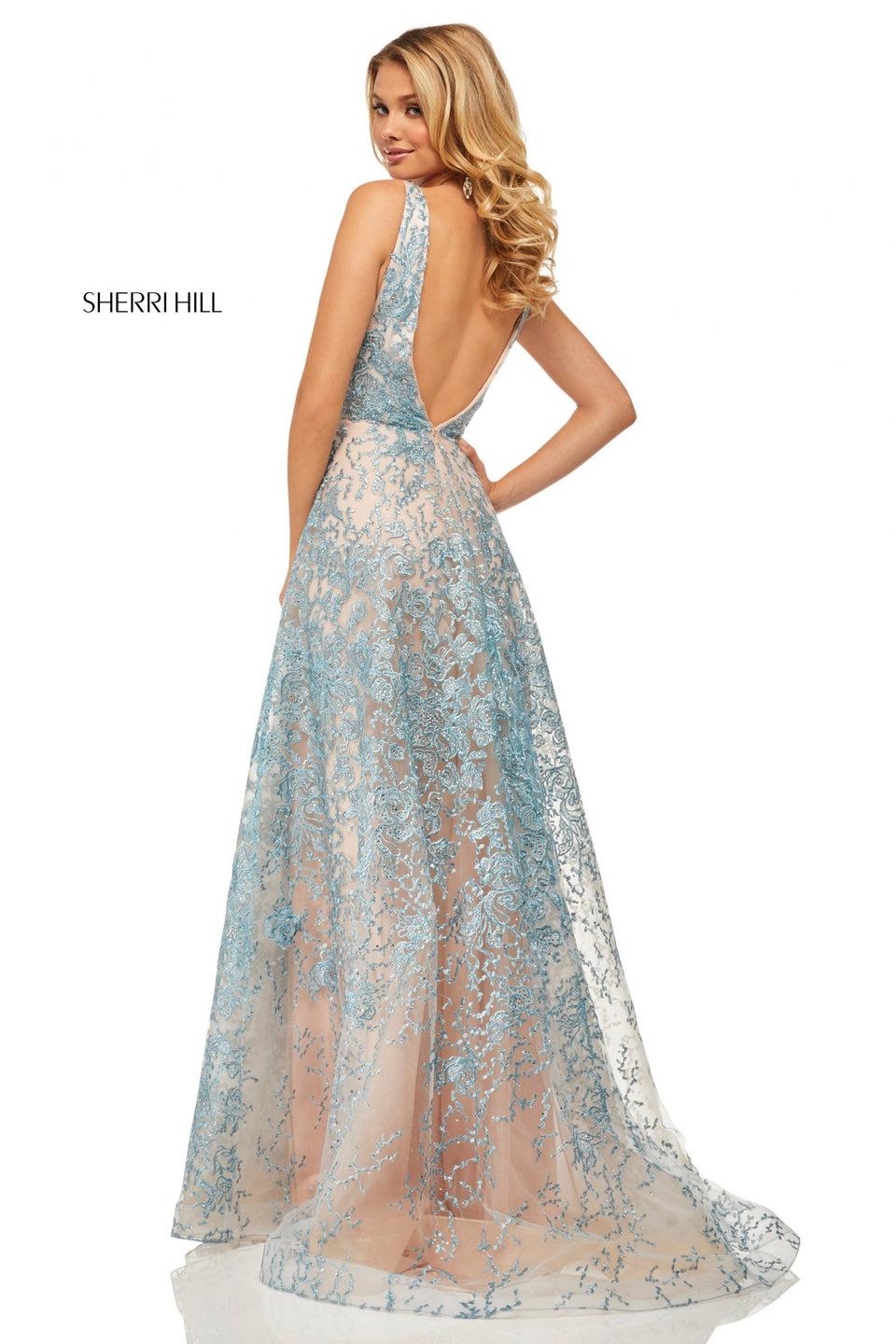 Sherri Hill Lace Ball Gown With A V-neck Bodice