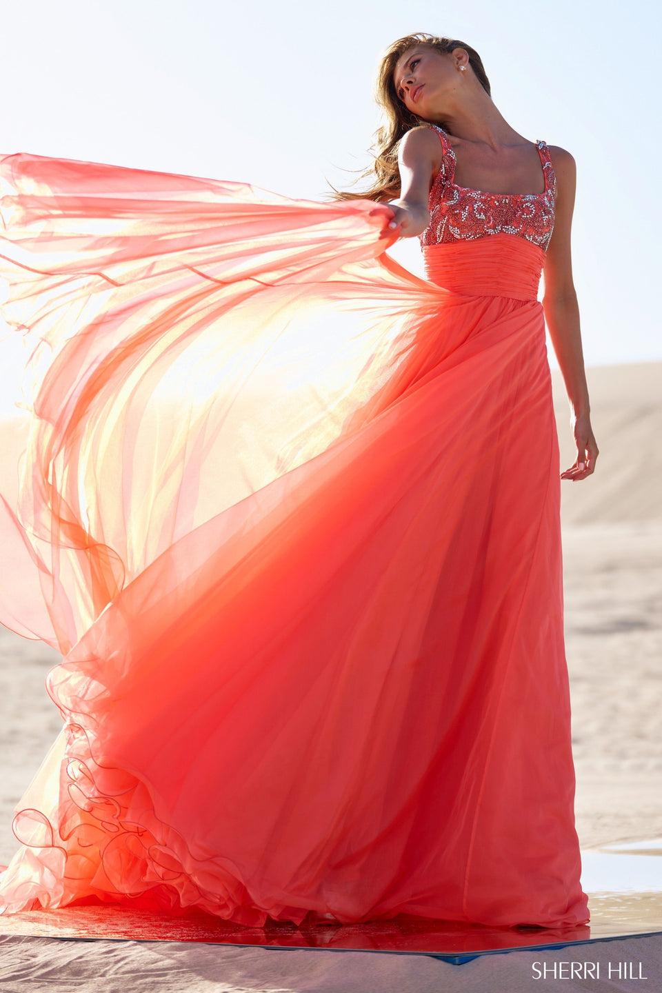 Sherri Hill Organza Ball Gown With Beaded Bodice