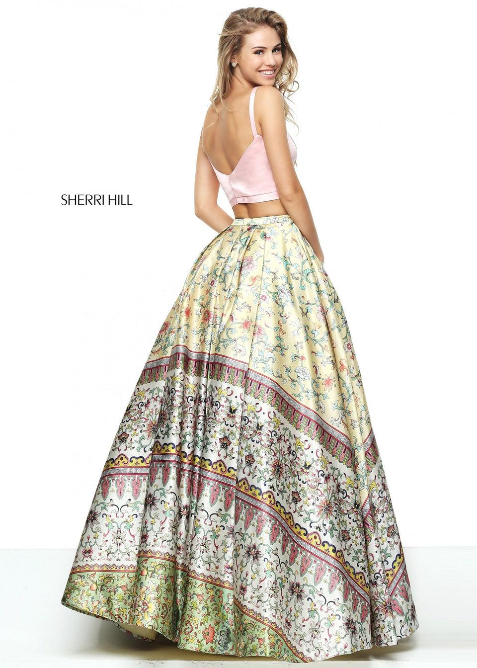 Sherri Hill Printed Two Piece Ball Gown
