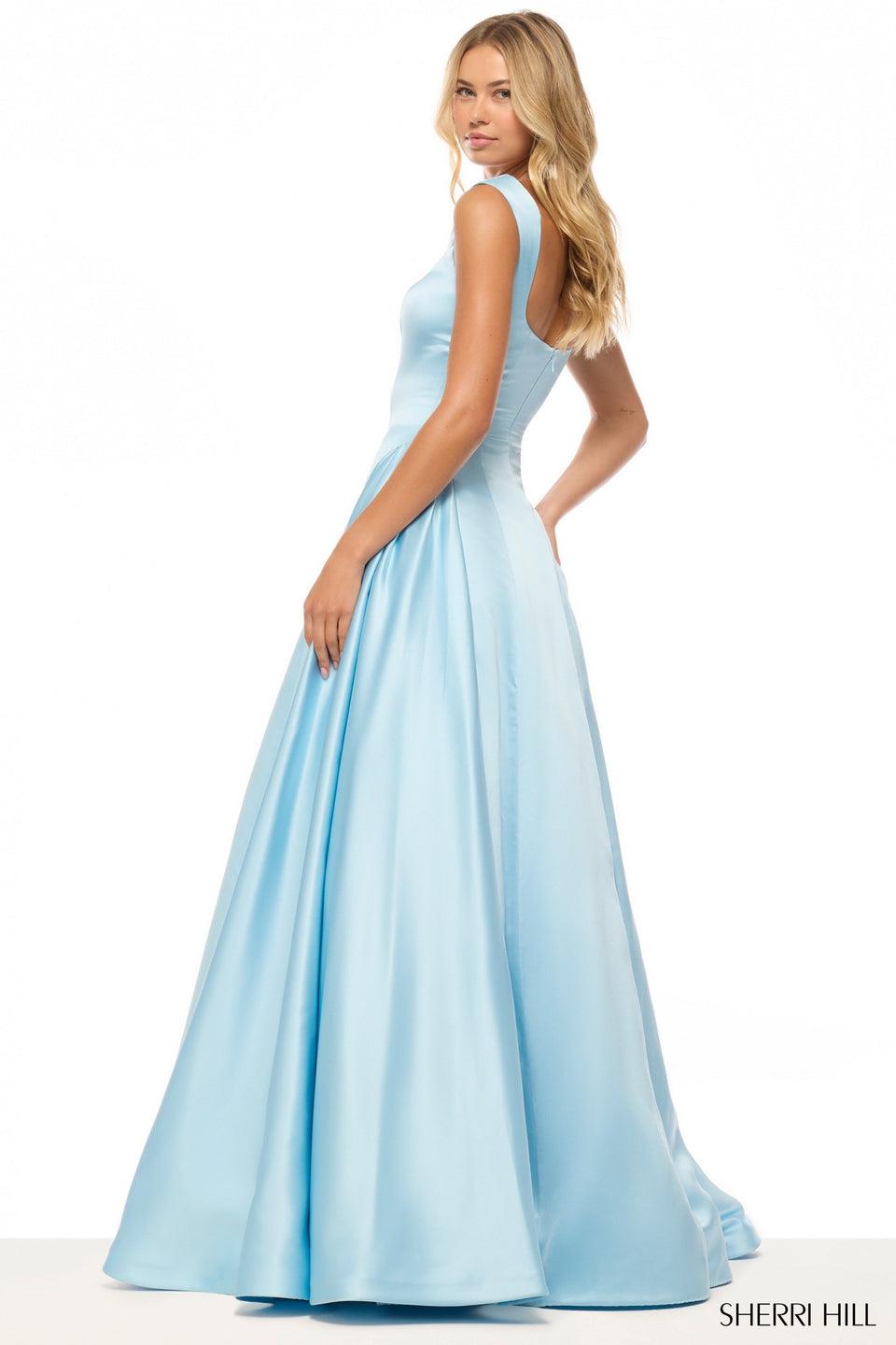 Sherri Hill Satin Ballgown With Cap Sleeves