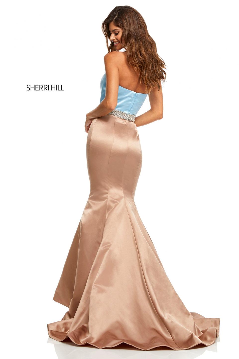 Sherri Hill Satin Mermaid With A Beaded Waistband