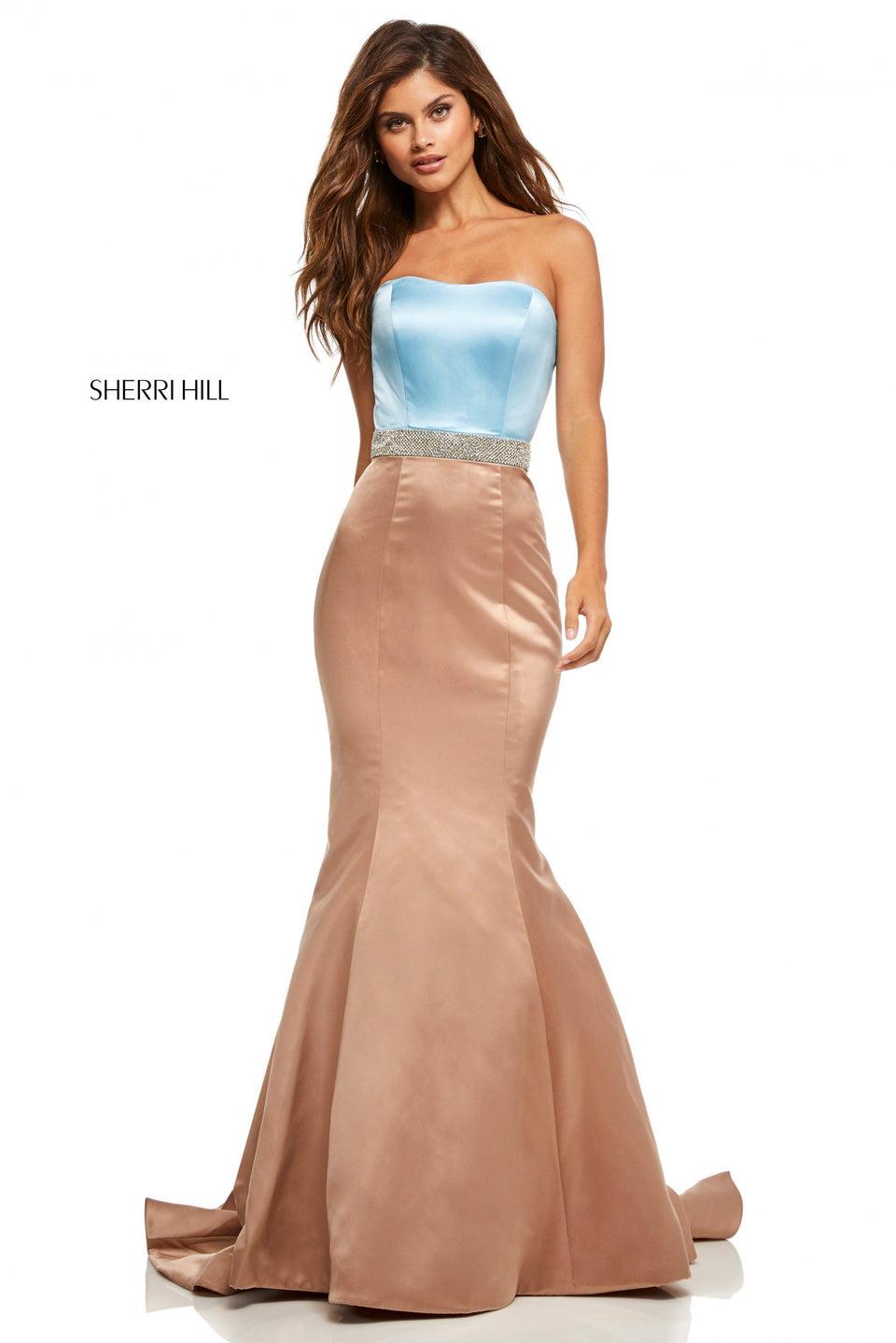 Sherri Hill Satin Mermaid With A Beaded Waistband