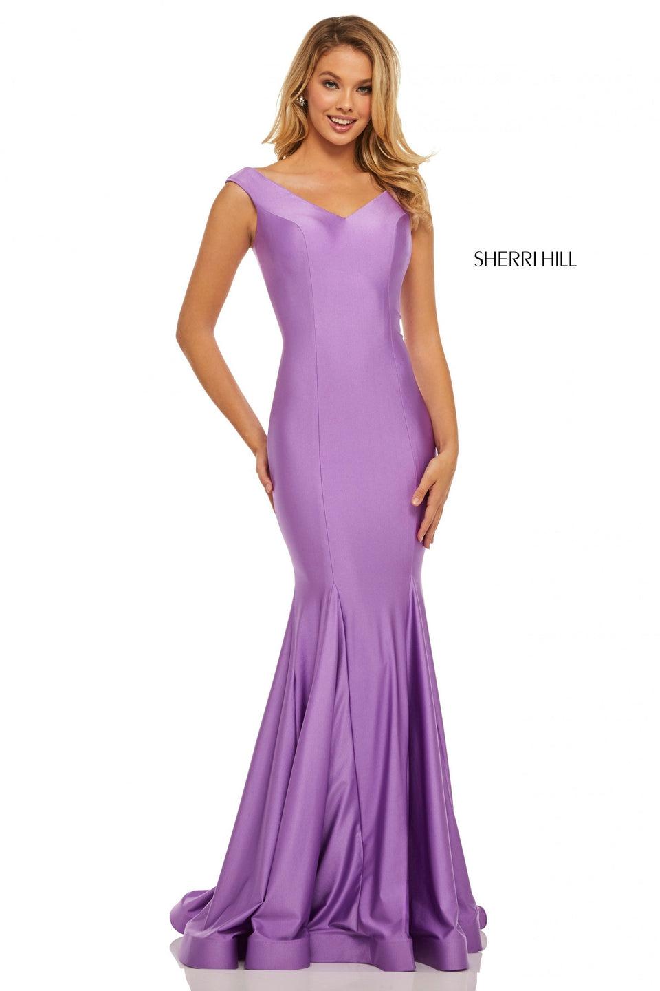 Sherri Hill Satin Off-the-shoulder Fit-and-flare