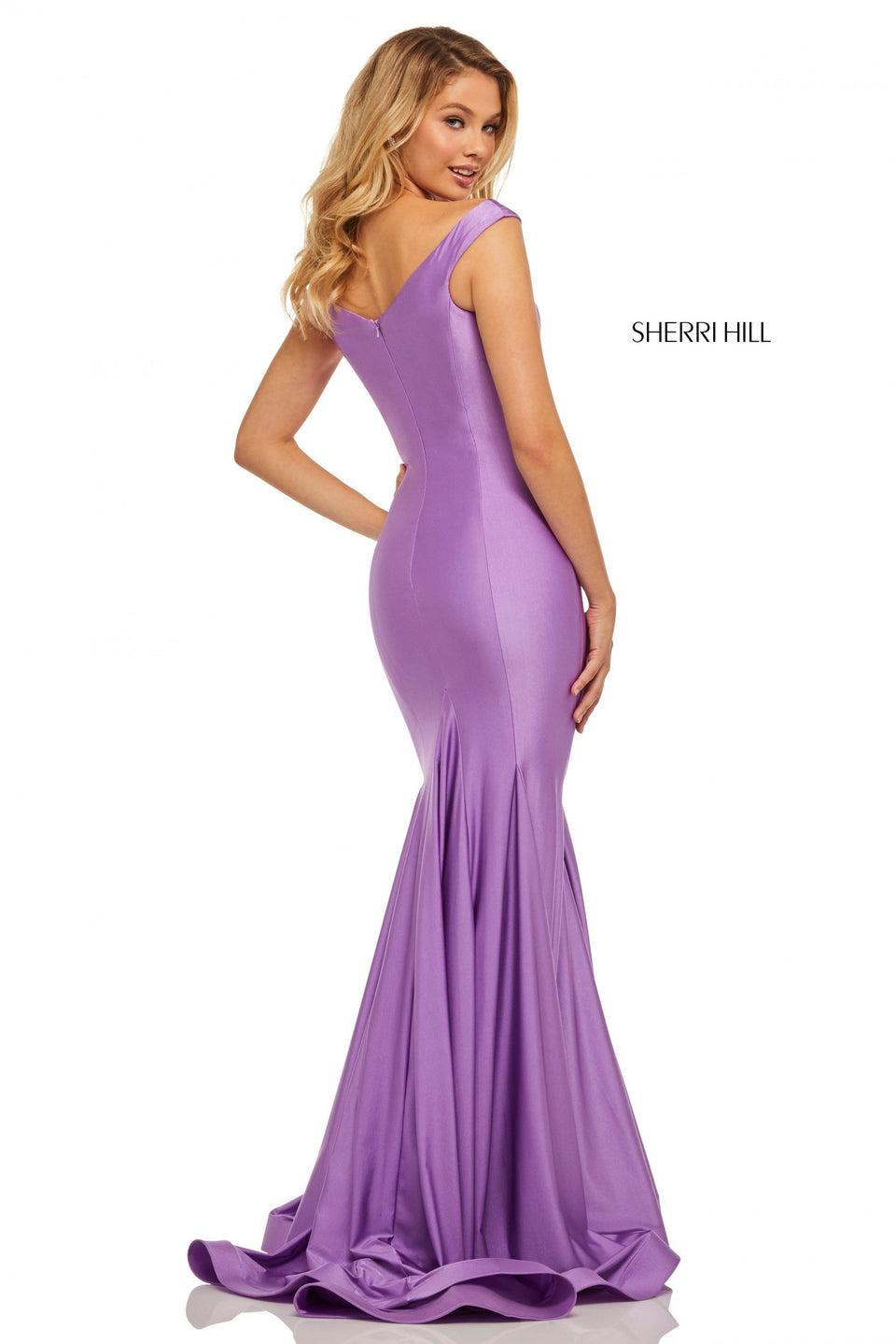 Sherri Hill Satin Off-the-shoulder Fit-and-flare