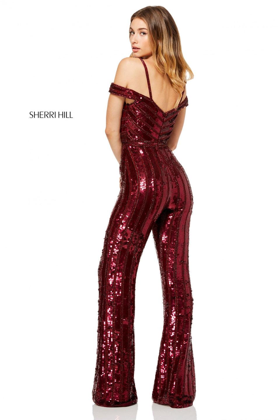 Sherri Hill Sequin Off-the-shoulder Jumpsuit