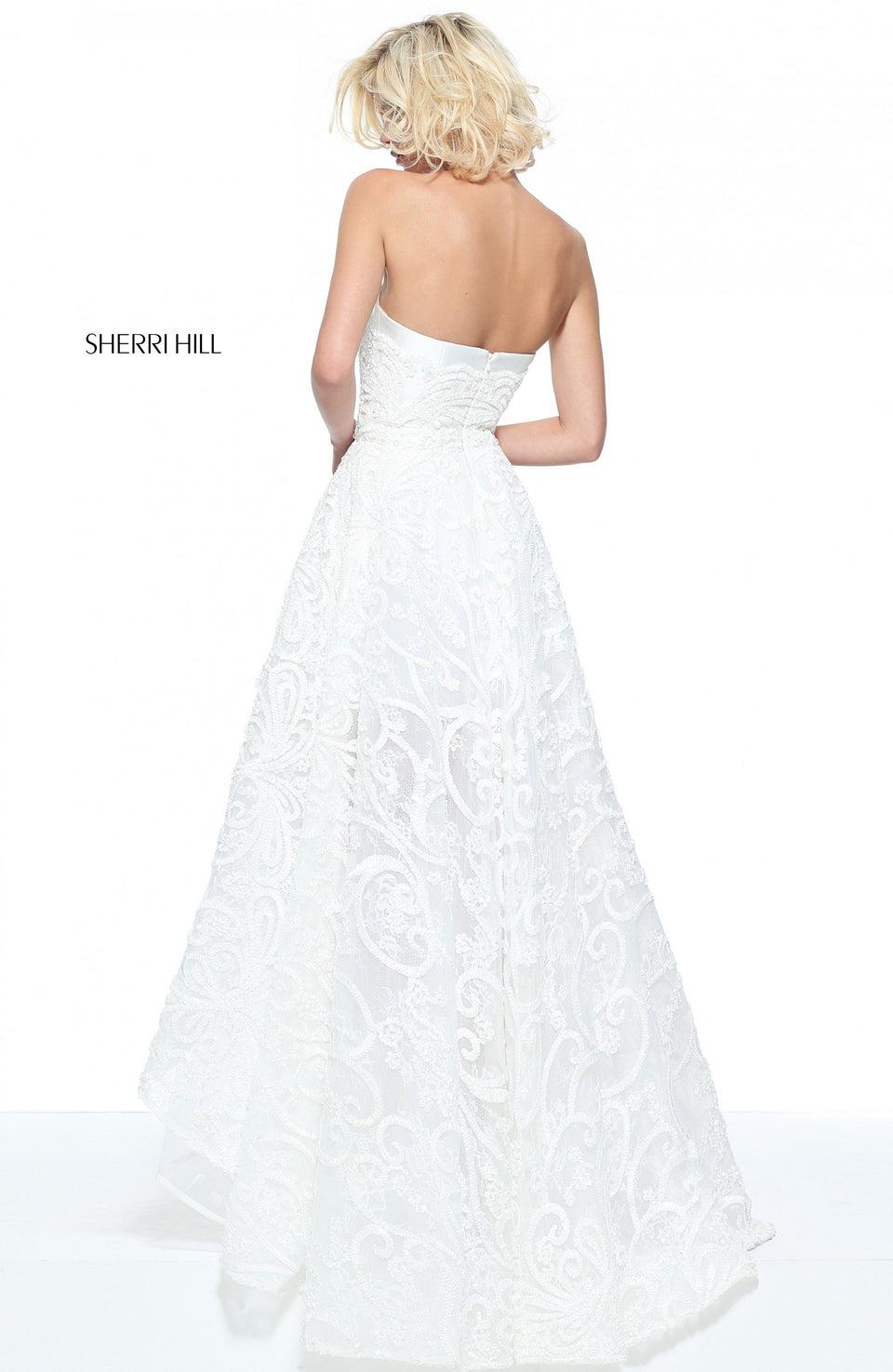 Sherri Hill Strapless Lace High-low Dress