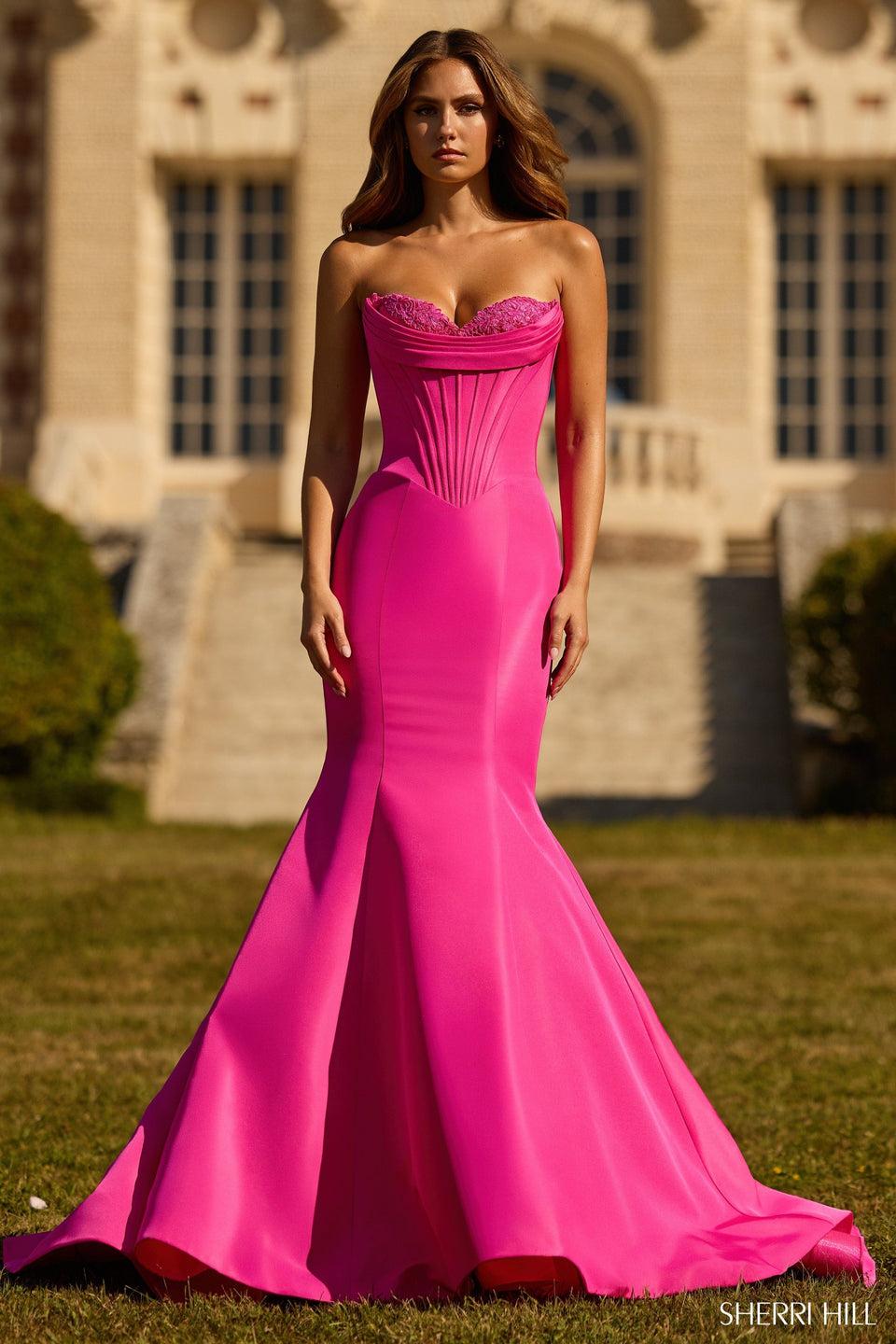 Sherri Hill Strapless Mermaid Gown