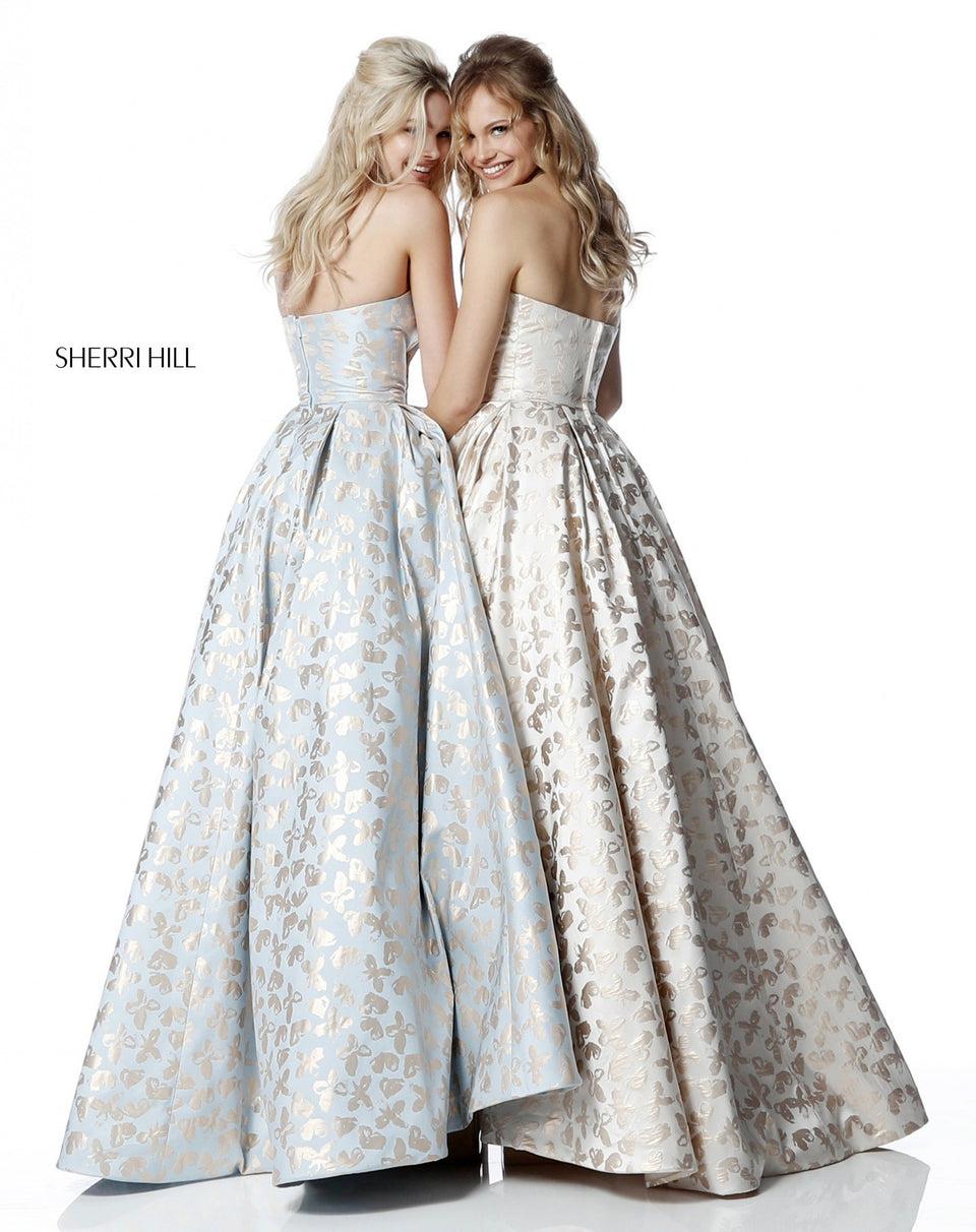 Sherri Hill Strapless Taffeta Ball Gown