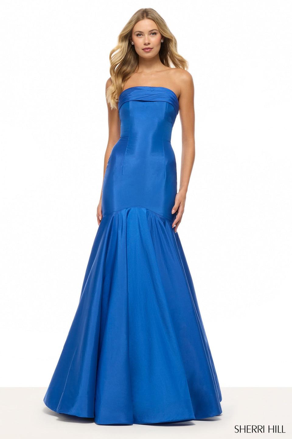 sherri hill Strapless taffeta mermaid dress