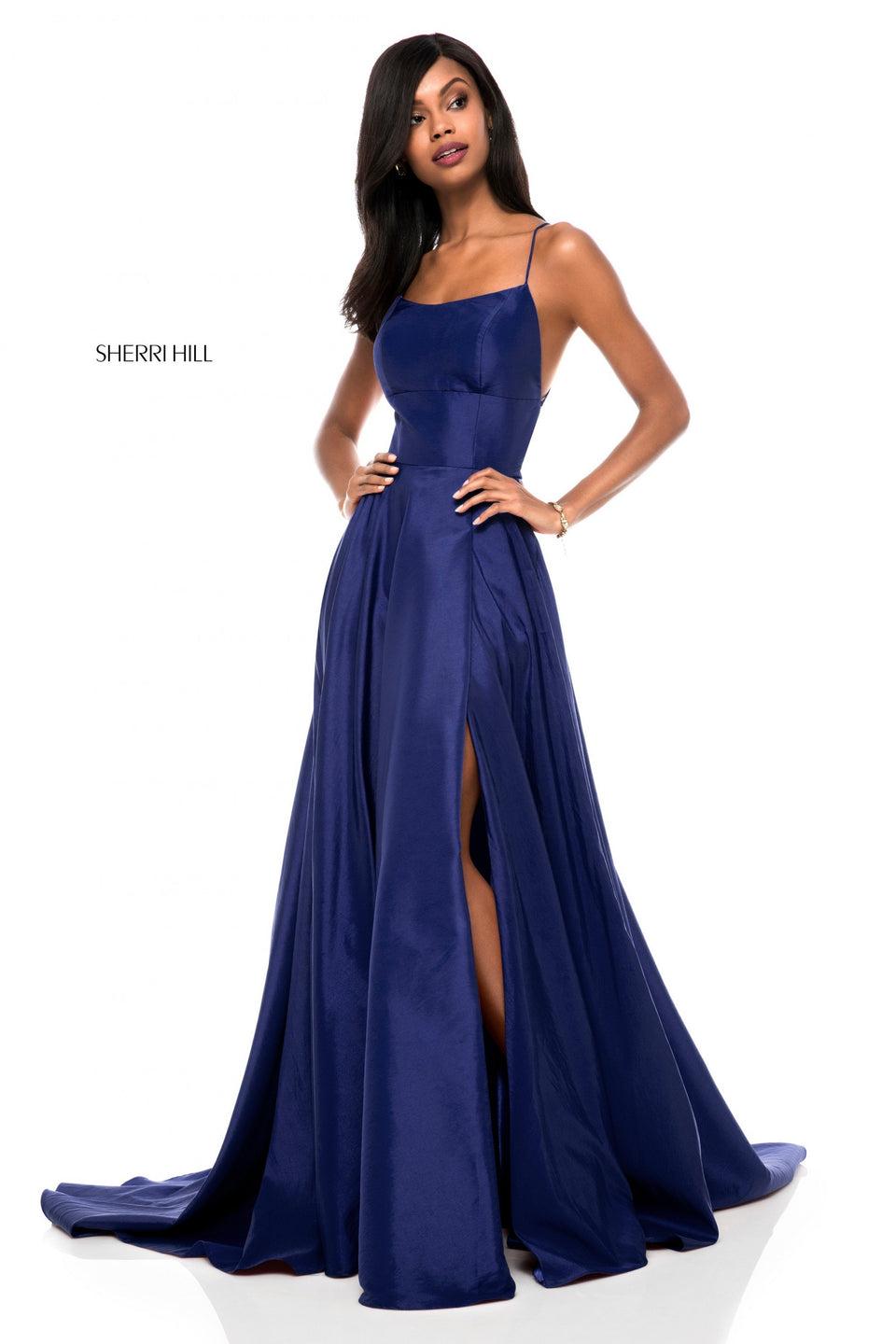 Sherri Hill Taffeta Lace-up Back With A-line Skirt