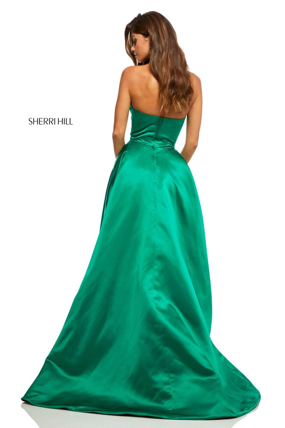 Sherri Hill Strapless Sweetheart Ball Gown With A Slit In The Front