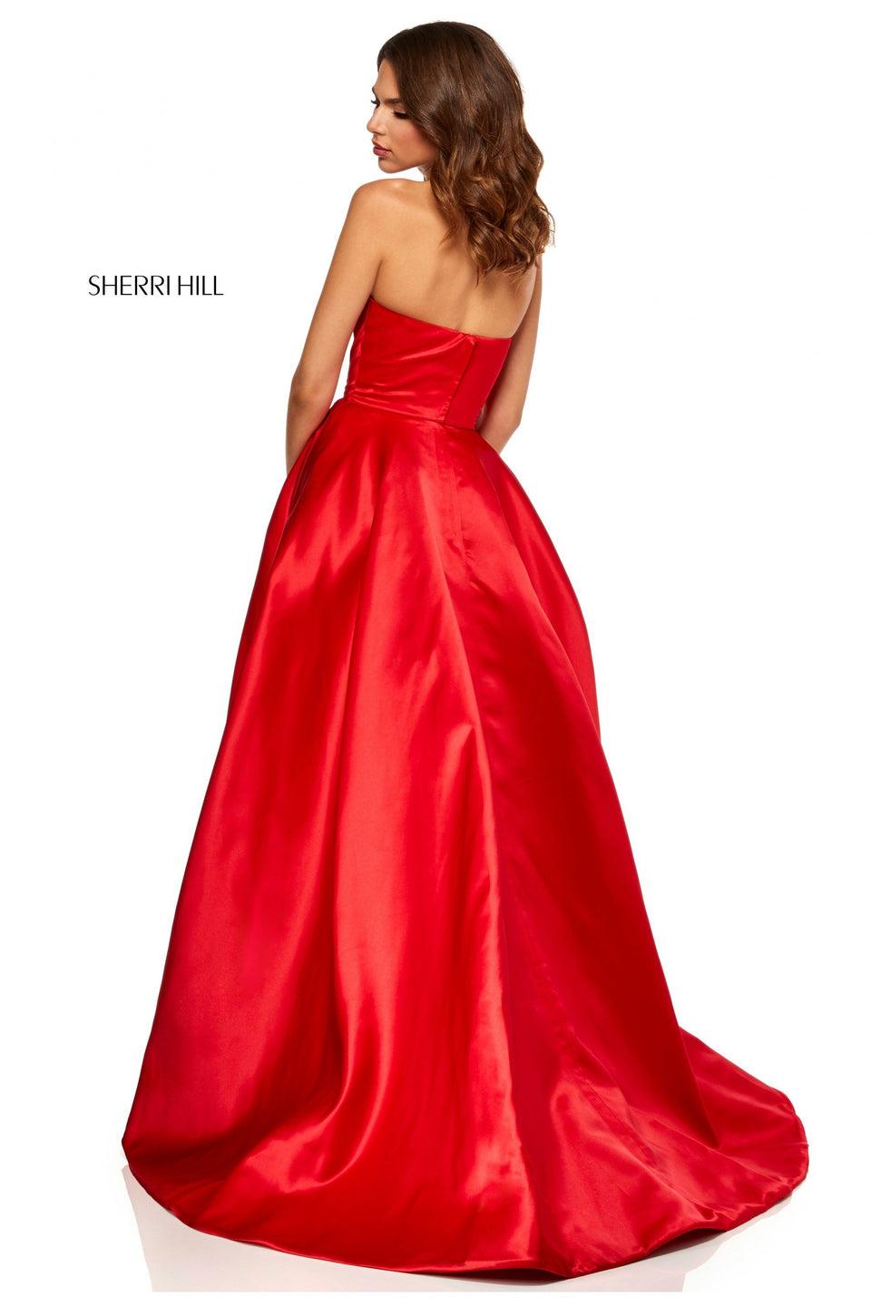 Sherri Hill Strapless Sweetheart Ball Gown With A Slit In The Front