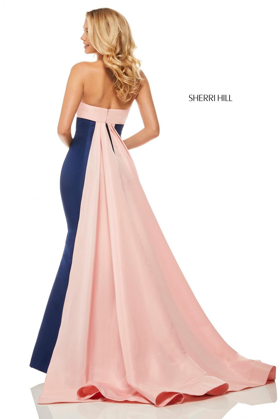 Sherri Hill Strapless Taffeta Mermaid With Taffeta Train