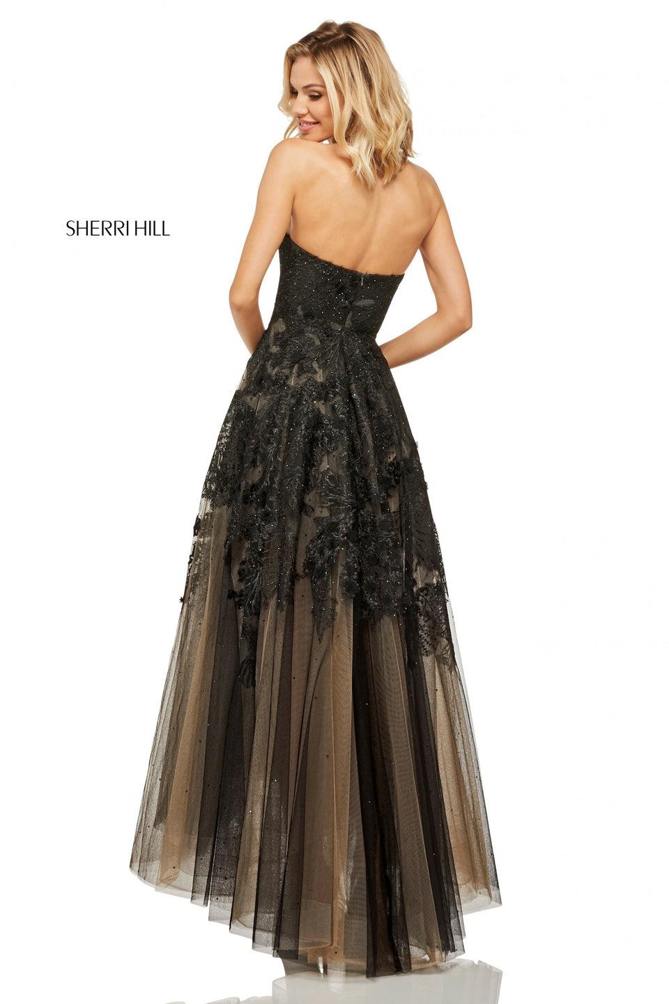 Sherri Hill Strapless Tulle And Lace Audrey Length A-line