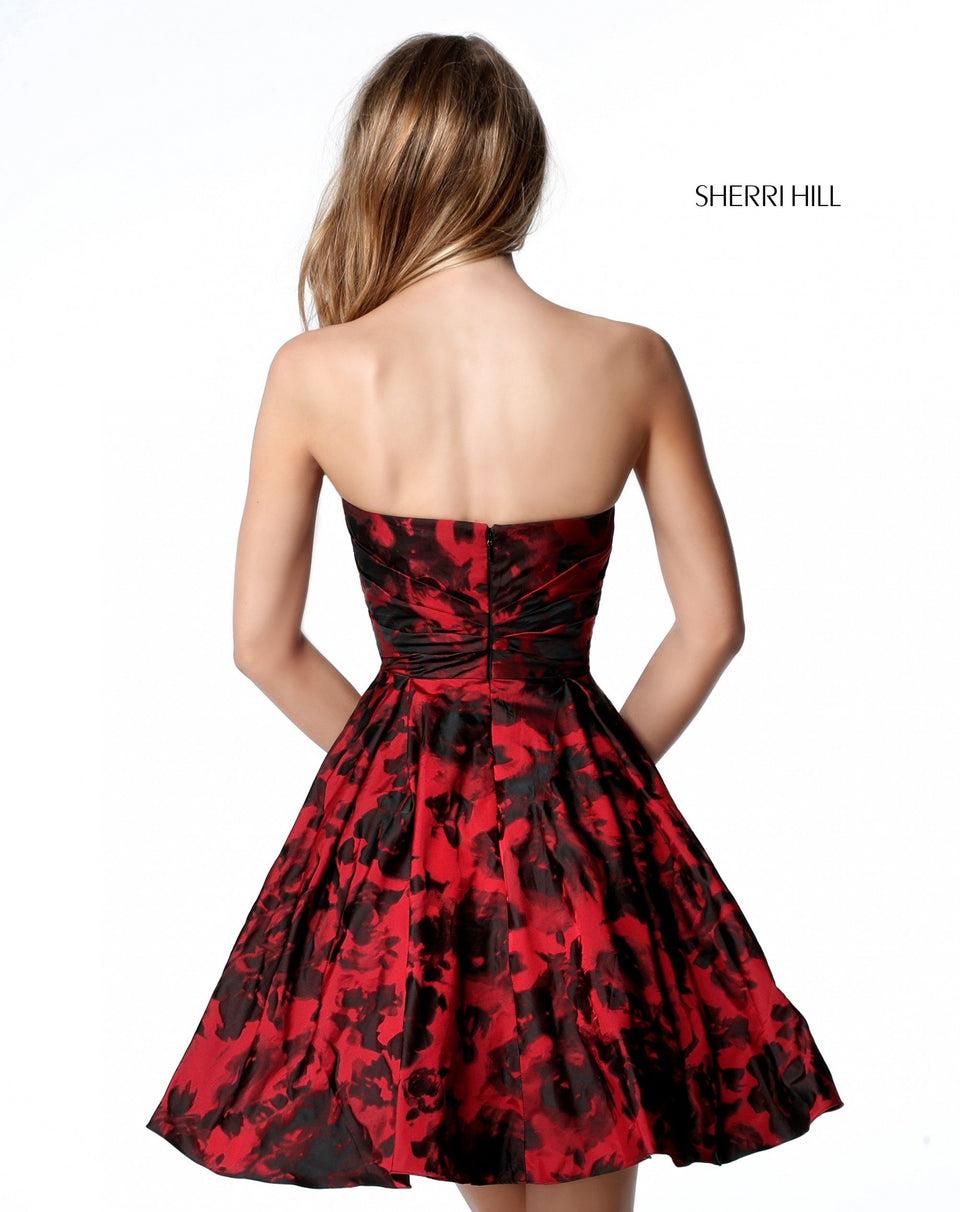 Sherri Hill Taffeta Strapless Sweetheart Bodice And A-line Cocktail Skirt