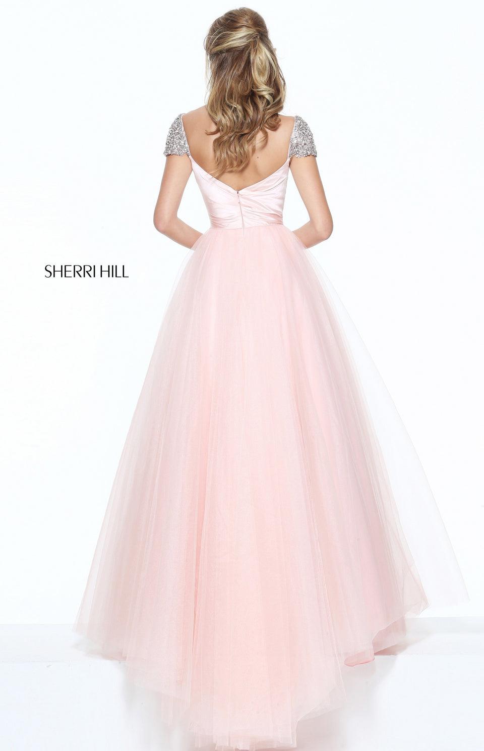 Sherri Hill Tulle Ball Gown With A Cap Sleeve Beaded Bodice