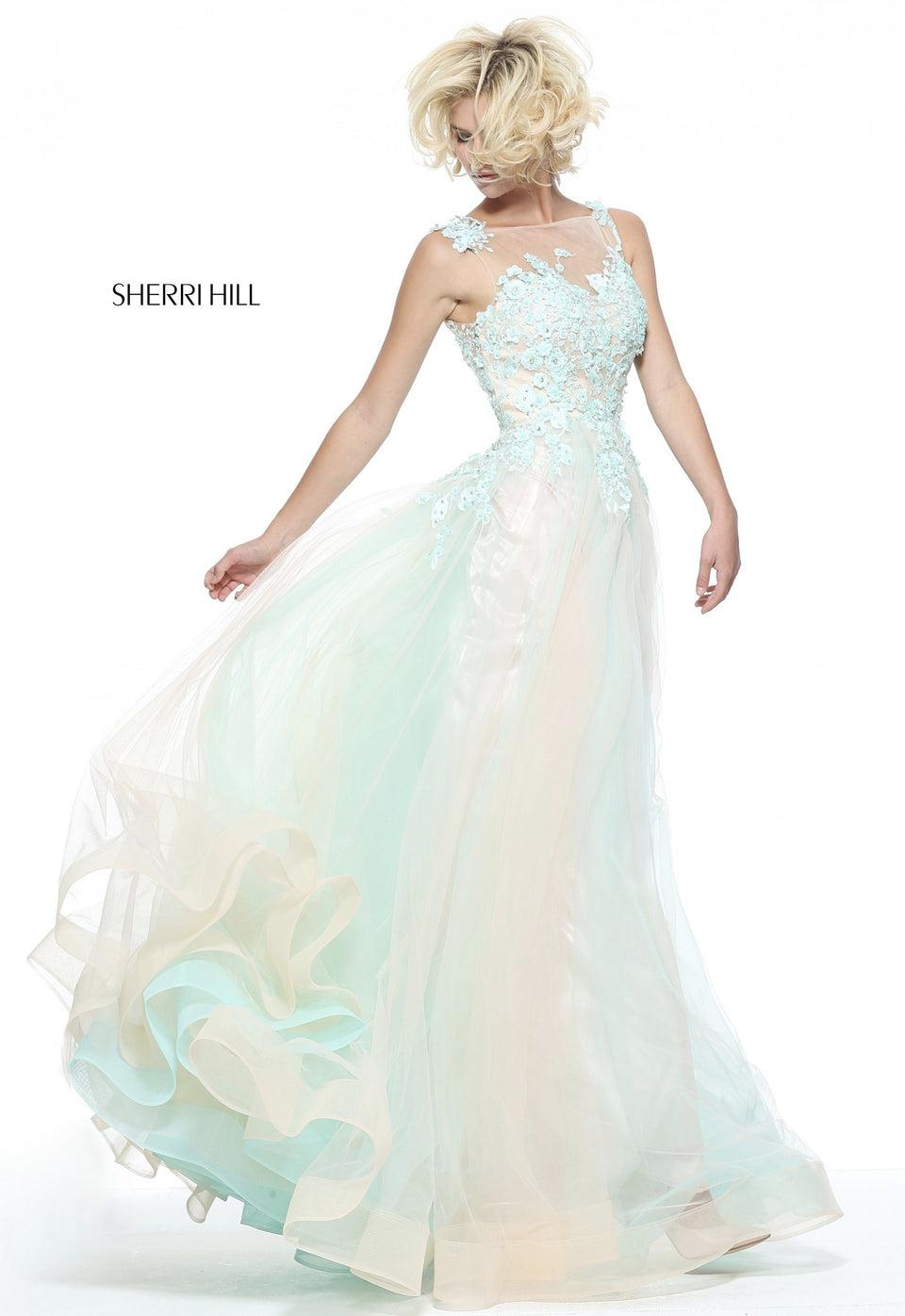 Sherri Hill Tulle Ball Gown With An Embroidered Flower Bodice