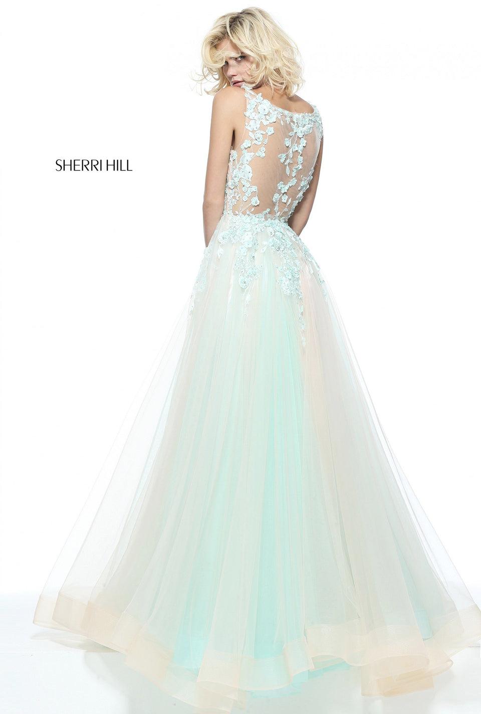 Sherri Hill Tulle Ball Gown With An Embroidered Flower Bodice