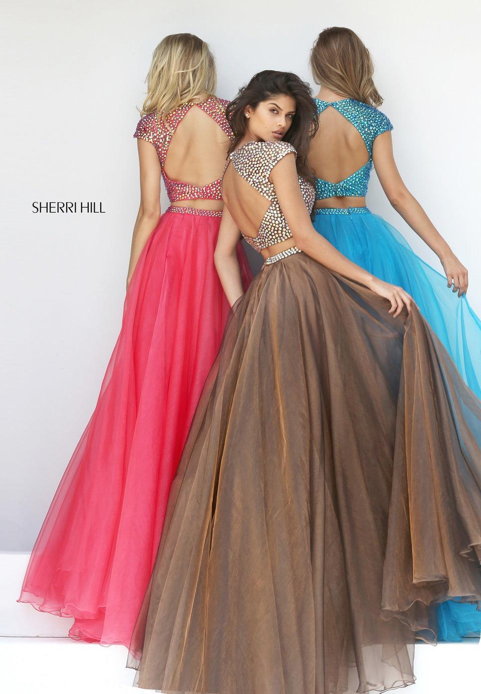 Sherri Hill Two Piece Beaded Bodice With Organza Skirt