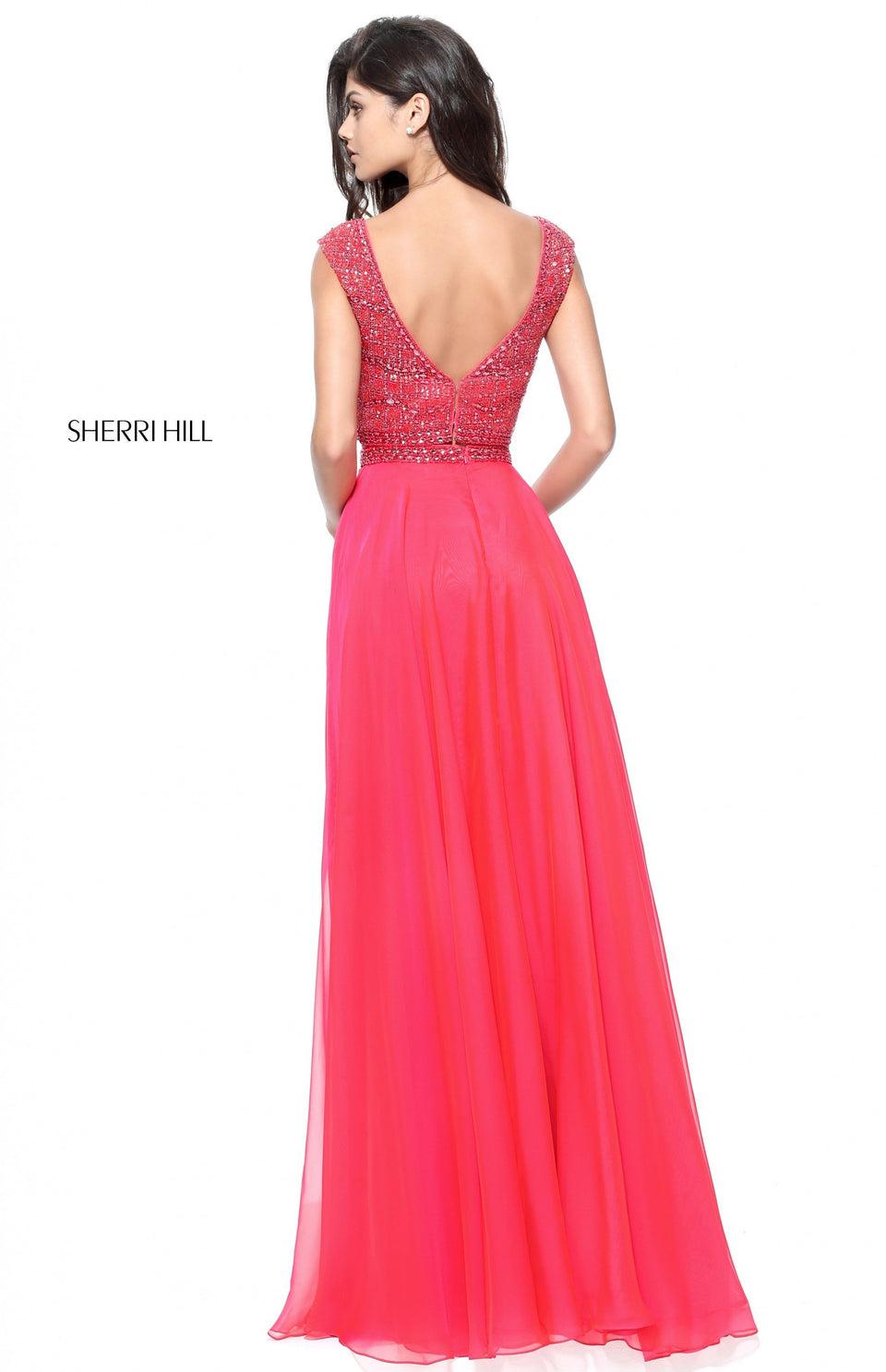 Sherri Hill Two Piece Chiffon With A Cap Sleeve Beaded Bodice