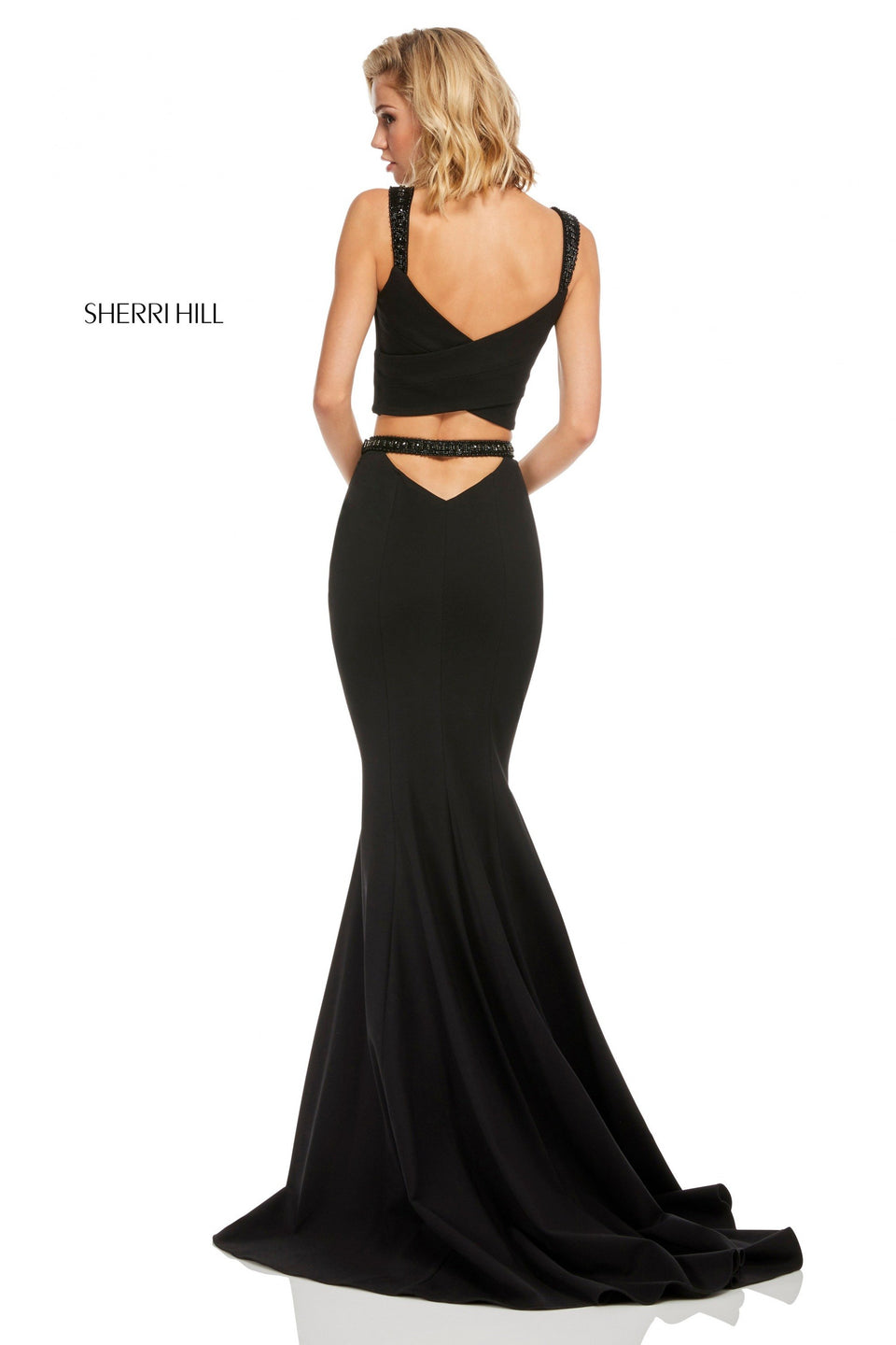 Sherri Hill Two-piece Scuba Mermaid With Beaded Waistband And Straps