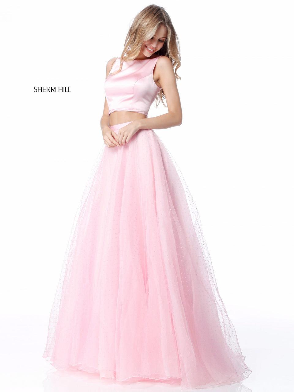 Sherri Hill Two Piece With Satin Bodice And Tulle Ball Gown Skirt
