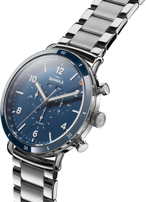 Shinola Canfield Sport Chronograph Watch Midnight Blue
