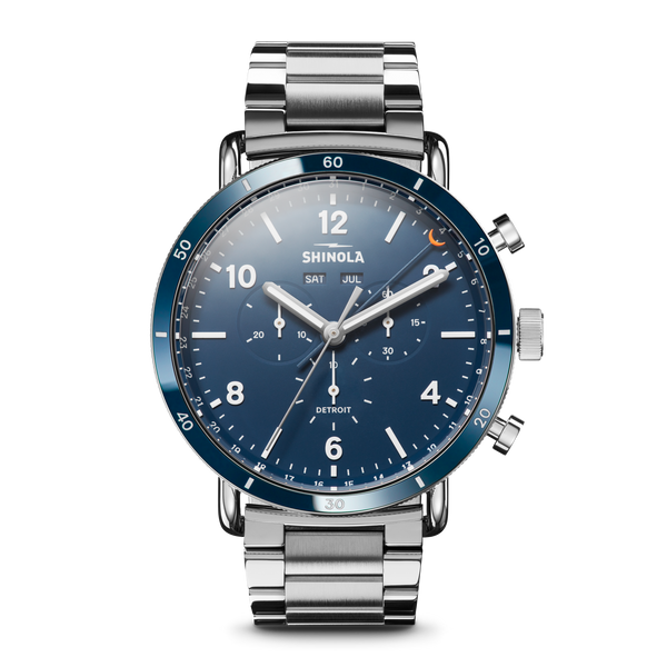 shinola Canfield Sport Chronograph Watch Midnight Blue