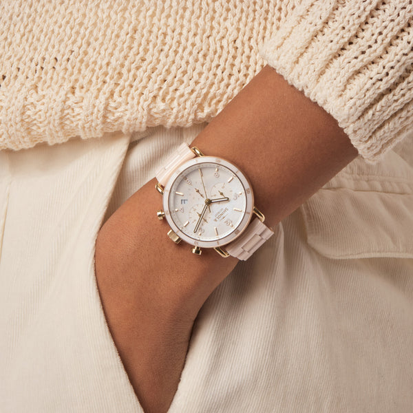 Shinola Canfield Sport Chronograph Watch Pink Mother Of Pearl