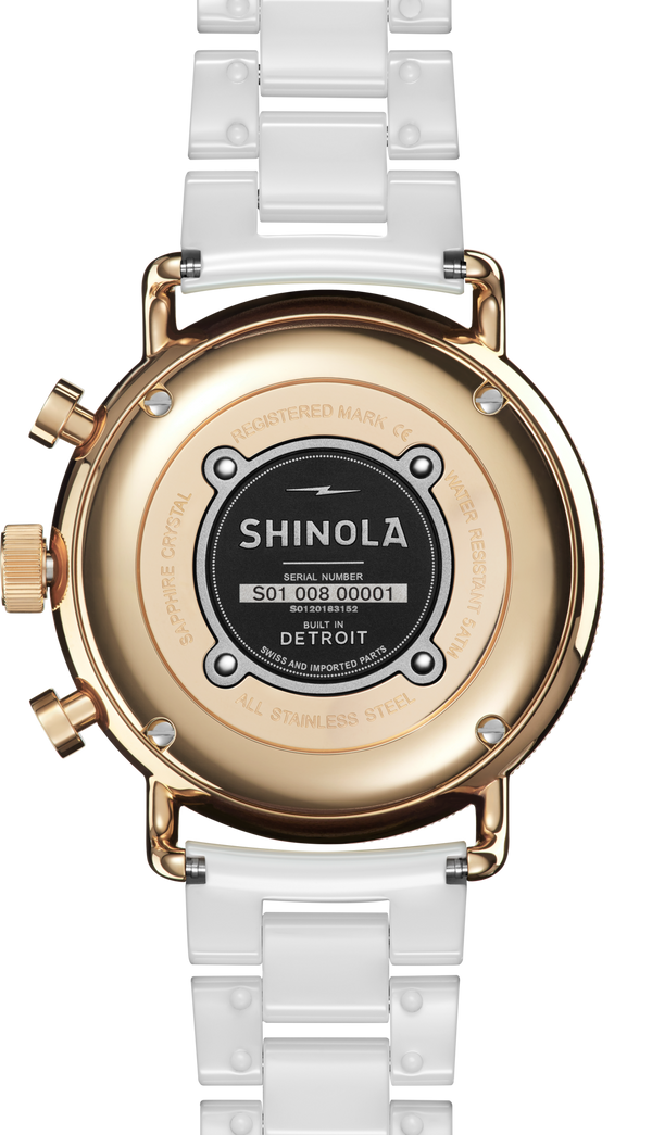 Shinola Canfield Sport Chronograph Watch Soft White